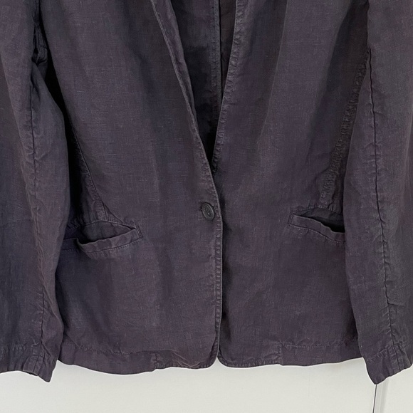Poetry 100% Linen Blazer Dusky Purple Womens size 12 Spring Summer Casual Artsy - Picture 3 of 13